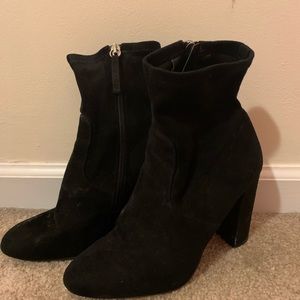 steve madden black velvet booties